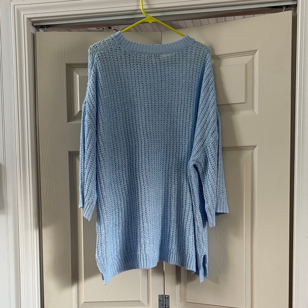 Mud Pie Soft Blue Women's Crew Neck Sweater - Picture 3 of 3